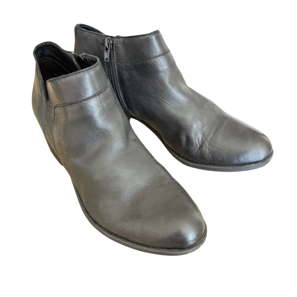 LUCKY BRAND Brintly Black Booties Zipper Leather Size  9